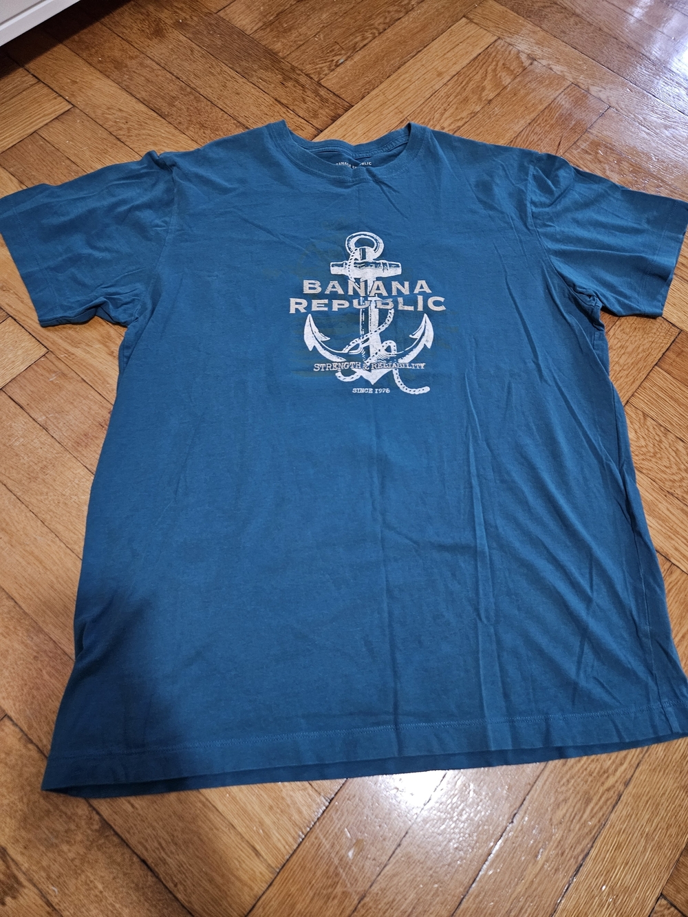 Banana Republic Teal Anchor Graphic Short-Sleeve Tee